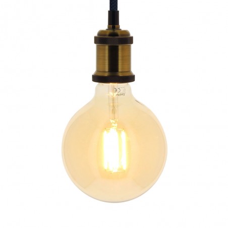 Ampoule LED déco Globe (G125) / Vintage au verre ambré, culot E27, 7W cons. (50W eq.), 638 lumens, lumière blanc chaud