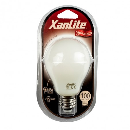 Ampoule à filament LED A65, culot E27, 11,8W cons. (100W eq.), lumière blanche neutre