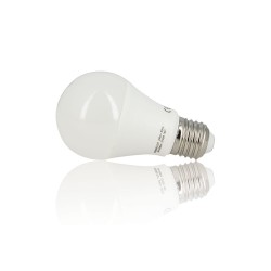 Ampoule LED A60, culot E27, 9W cons. (60W eq.), lumière blanc chaud