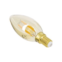 Ampoule LED Flamme / Vintage au verre ambré, culot E14, 3,8W cons. (30W eq.), 350 lumens, lumière blanc chaud