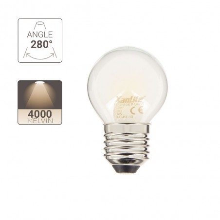 Ampoule LED Filament P45, culot E27, 6,5W cons. (60W eq.), 4000K Blanc Neutre