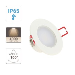 Spot Encastrable LED Intégré - IP65 pour salle de bain - cons. 5W (eq. 50W) - 345 lumens - Blanc neutre