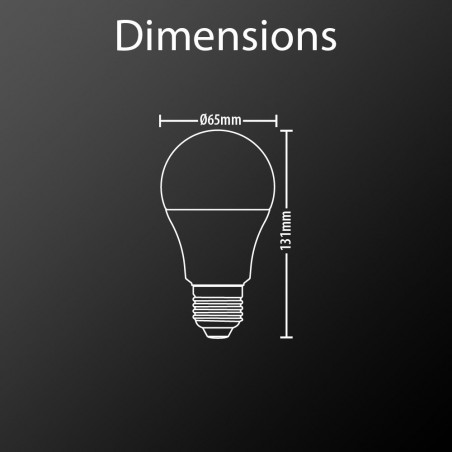 Ampoule LED standard, culot E27, 15W cons. (100W eq.), blanc neutre, dimmable