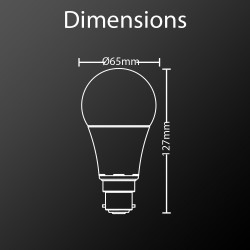 Ampoule LED A60, culot B22, 14,2W cons. (100W eq.), lumière blanc chaud