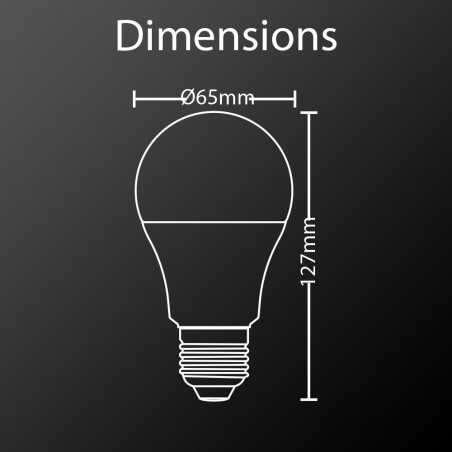 Ampoule LED A60, culot E27, 14,2W cons. (100W eq.), lumière blanc neutre