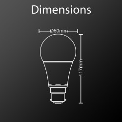 Lot de 2 Ampoules LED A60, culot B22, 10W cons. (60W eq.), lumière blanc chaud