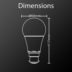 Lot de 2 Ampoules LED A60, culot B22, 10W cons. (60W eq.), lumière blanc neutre