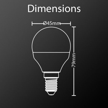 Pack de 2 ampoules LED P45 - culot E14 - classique