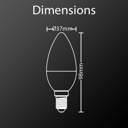 Lot de 5 ampoules LED flamme, culot E14, blanc neutre