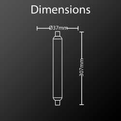 Tube LED S14, 7W .cons (42W .eq), lumière blanche chaude