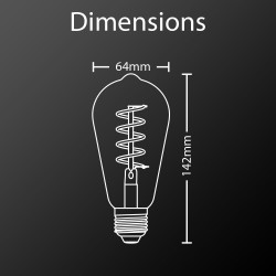 Ampoule LED connectée Filament E27 ST64 Transparent 5,5W cons. Variation de luminosité