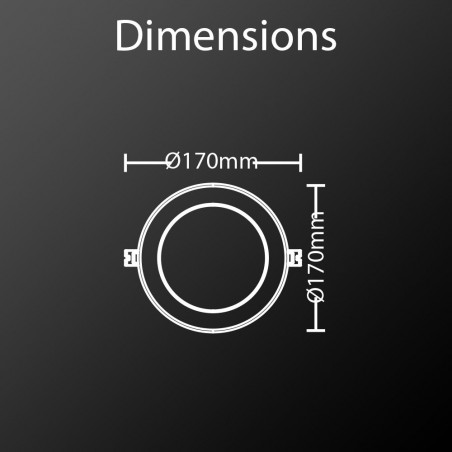 Plafonnier LED Rond - Double fixation - cons. 12W - 850 lumens - Blanc neutre