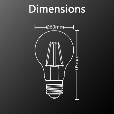 Ampoule A60 - culot E27 - retro-LED