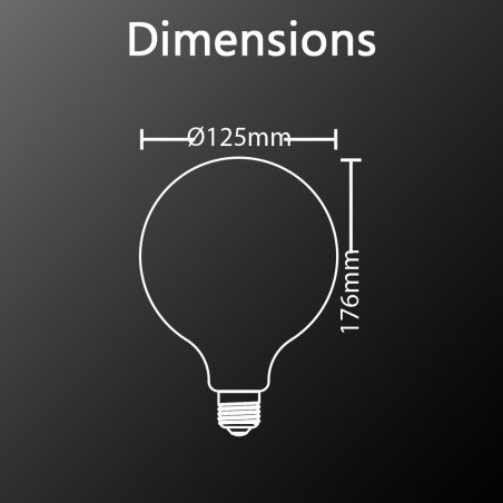 Ampoule LED déco 3D (G125), aspect Fireworks, culot E27, 3,8W cons.