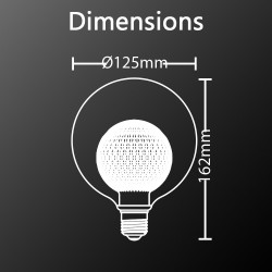 Ampoule Déco LED, Double verre Vert, G125, culot E27, 4W cons. 2700K Blanc Chaud