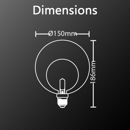 Ampoule LED déco, double verre, forme de globe, culot E27, consommation de  1,5W pour une équivalence de 20W, intensité lumineuse
