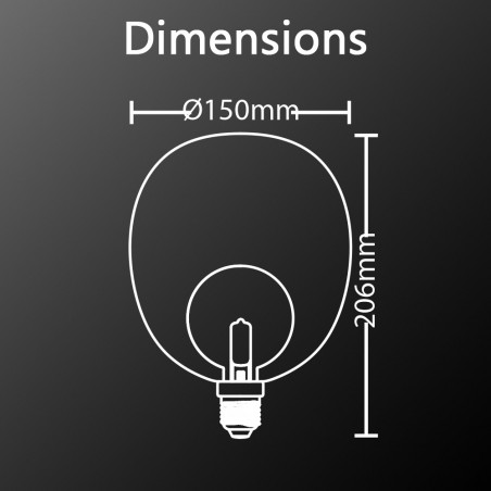 Ampoule LED déco, double verre, forme "egg", culot E27, blanc neutre, forme allongée