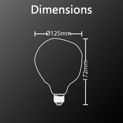 Ampoule LED Globe (G125) Irrégulière au verre fumé, culot E27, 6W cons. (48W eq.), 600 lumens, lumière blanc chaud