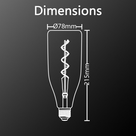 Ampoule LED déco Bouteille au verre ambré, culot E27, 4W cons. (30W eq.), 350 lumens, lumière blanc chaud