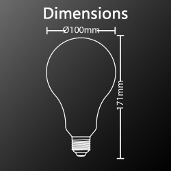 Ampoule déco éclairante opaline, culot E27, 12W cons. (100W eq.), blanc neutre (4000K)