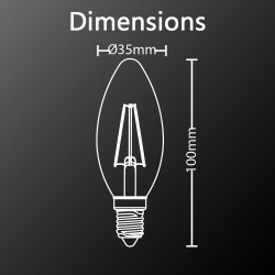 Ampoule LED Flamme / Vintage au verre ambré, culot E14, 3,8W cons. (30W eq.), 350 lumens, lumière blanc chaud