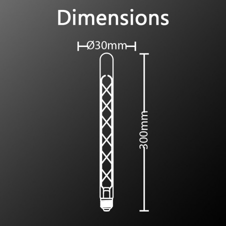 Ampoule LED T30 / Vintage au verre ambré, culot E27, 5W cons. (40W eq.), 500 lumens, lumière blanc chaud