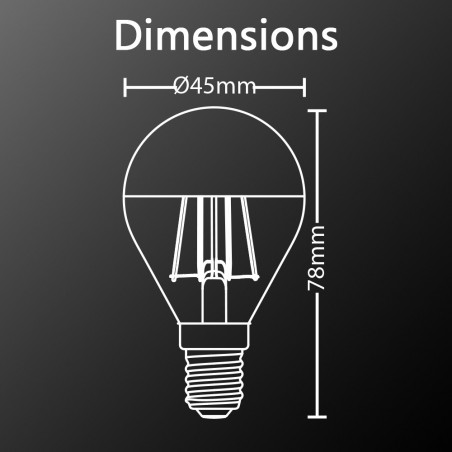 Ampoule LED P45, culot E14, 4W cons. (32W eq.), lumière blanc chaud