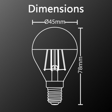 Ampoule LED (P45) Silver, culot E14, 3,8W cons. (30W eq.), 350 lumens, lumière blanc chaud