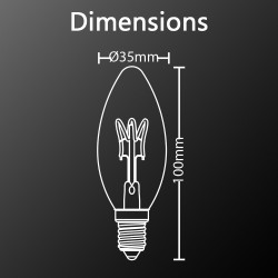 Ampoule LED Flamme / Vintage, culot E14, 4W cons. (18W eq.), 180 lumens, lumière blanc chaud