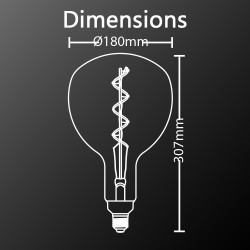 Ampoule LED Giant Fiole / Vintage, culot E27, 4W cons. (30W eq.), 323 lumens, lumière blanc chaud