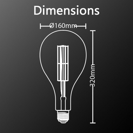 Ampoule LED Giant Poire / Vintage, culot E27, 4W cons. (30W eq.), 323 lumens, lumière blanc chaud