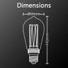 Ampoule LED déco Hologramme EDISON au verre ambré, culot E27, 4W cons., 200 lumens, lumière blanc chaud