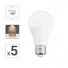 Lot x5 Ampoules LED standard, culot E27, conso 9W, eq. 60W, blanc neutre