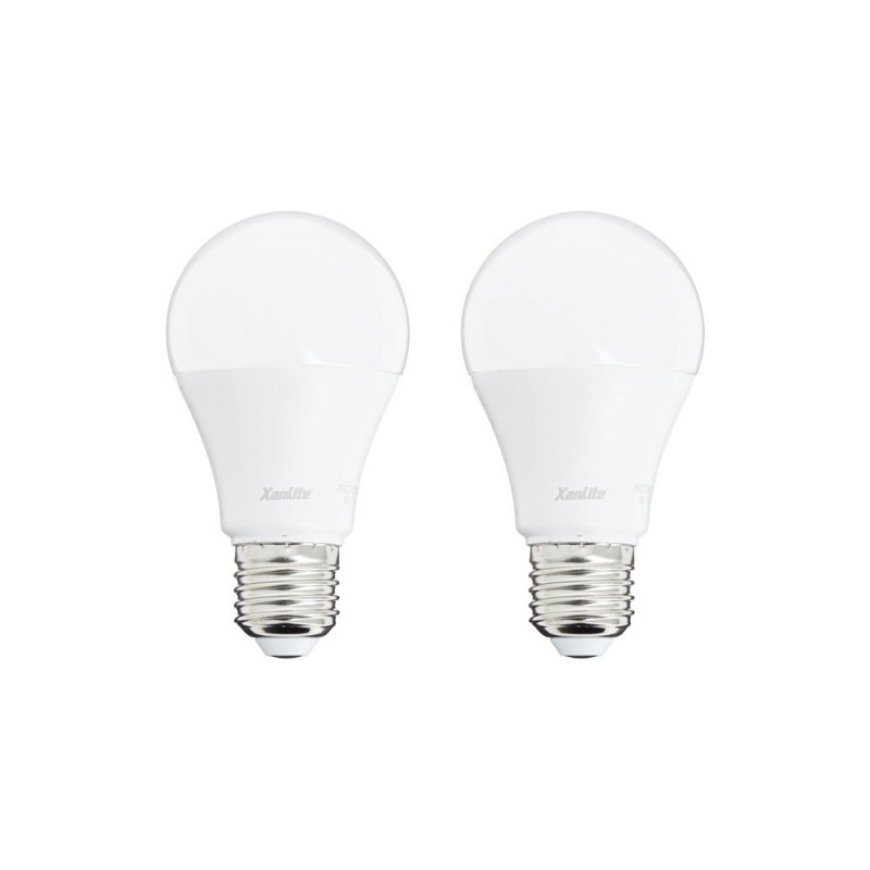 Pack de 2 ampoules LED classiques (A60), culot E27, 11W cons. (75W eq.), 1055 lumens, lumière blanc neutre