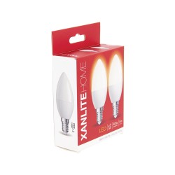 Pack de 2 flammes LED - culot E14 - classique