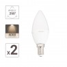 Pack de 2 flammes LED - culot E14 - classique