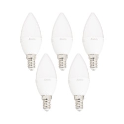 Lot de 5 ampoules LED flamme, culot E14, blanc neutre