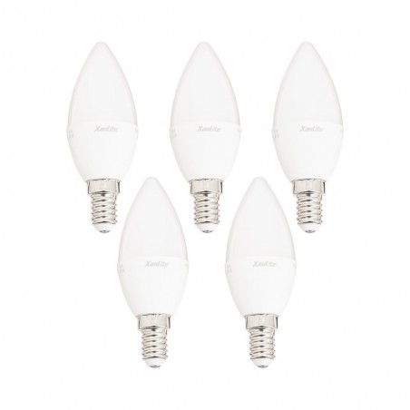 Lot de 5 ampoules LED flamme, culot E14, blanc neutre