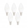 Lot de 5 ampoules LED flamme, culot E14, blanc neutre