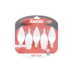 Lot de 5 ampoules LED flamme, culot E14, blanc neutre