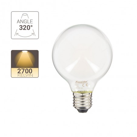 Ampoule LED G80 Opaque, culot E27, conso. 8,5W, 806 Lumens, Blanc chaud