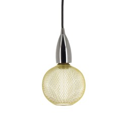 Ampoule Déco Cage Boule Doré, culot E27, Hologramme, Blanc chaud