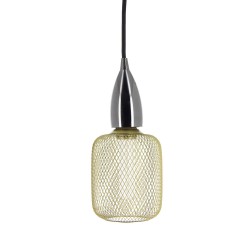 Ampoule Déco Cage Cylindre Doré, culot E27, Hologramme, Blanc chaud