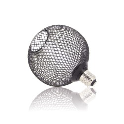 Ampoule Déco Cage Boule Noir, culot E27, Hologramme, Blanc chaud