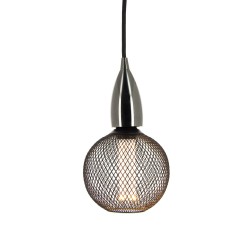 Ampoule Déco Cage Boule Noir, culot E27, Hologramme, Blanc chaud