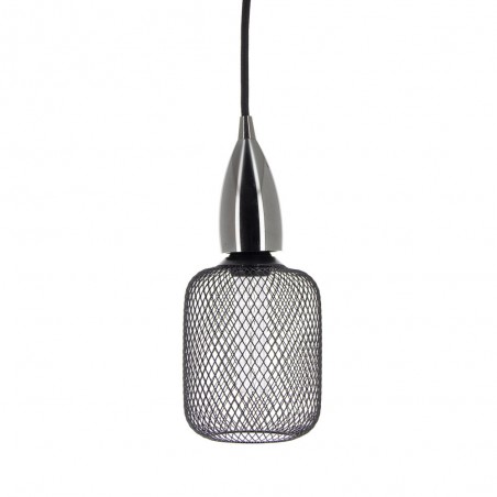 Ampoule Déco Cage Noire Cylindre, culot E27, Hologramme, Blanc chaud