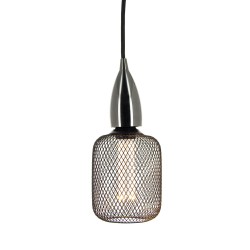 Ampoule Déco Cage Noire Cylindre, culot E27, Hologramme, Blanc chaud