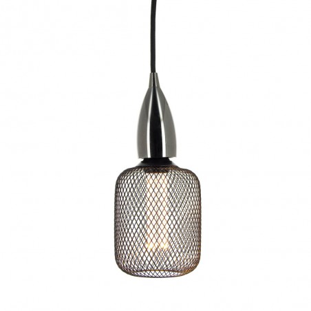 Ampoule Déco Cage Noire Cylindre, culot E27, Hologramme, Blanc chaud