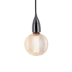 Ampoule Déco Cage Boule Cuivre, culot E27, Hologramme, Blanc chaud