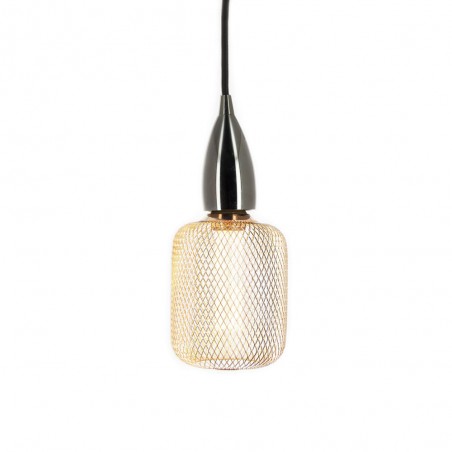 Ampoule Déco Cage Cylindre Cuivre, culot E27, Hologramme, Blanc chaud